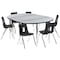 Flash Furniture 76" Oval Wave Grey Table Set-18" Stack Chairs XU-GRP-18CH-A3048CON-48-GY-T-A-GG - alternate 5